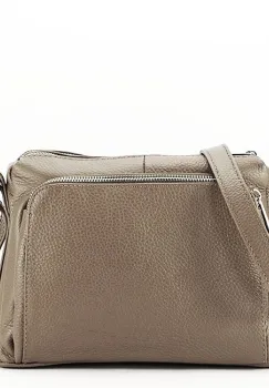 Geanta taupe din piele naturala Camelia 123 imagine