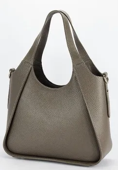 Geanta taupe medie din piele naturala 8907 128 imagine