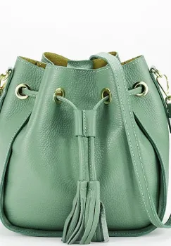 Geanta verde menta din piele naturala 1110 125 imagine