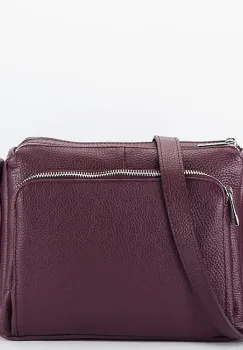 Geanta visiniu din piele naturala Camelia 124 imagine