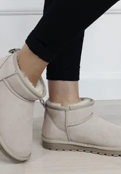 Ghete bej din piele naturala W5821 118 imagine