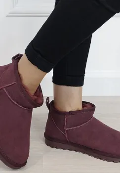 Ghete bordo din piele naturala W5821 118 imagine