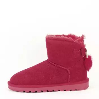 Ghete din piele naturala rosii Mara imagine