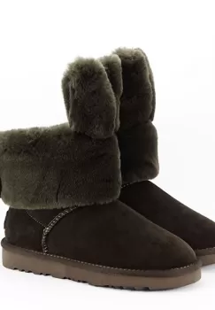 Ghete kaki din piele naturala Abby 111 imagine