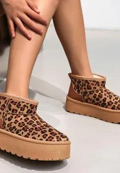 Ghete leopard print tip UGG cu talpa groasa LT33-15 113 imagine