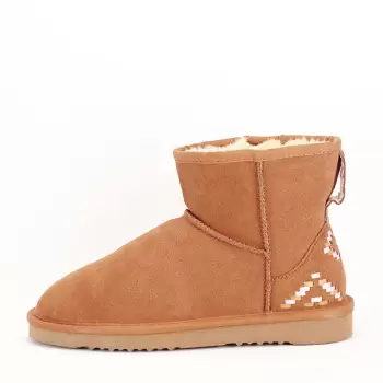 Ghete maro deschis din piele naturala Lucy imagine