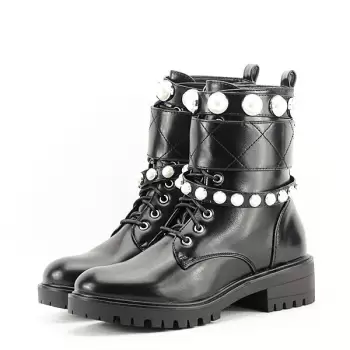 Ghete negre cu perle Denisa imagine