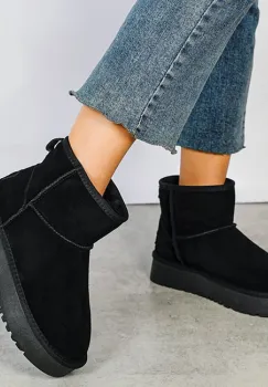 Ghete negre din piele naturala NN605 117 imagine