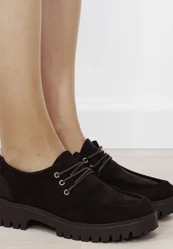 Mocasini dama maro inchis cu siret 2871 04 imagine