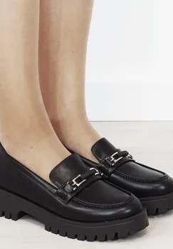 Mocasini dama maro tip loafers cu catarama aurie 2870 04 imagine