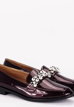 Mocasini lacuiti visinii de tip loafers B331 01 imagine