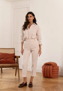 Pantaloni bej tip Cigarette, Oraije C2031BG imagine