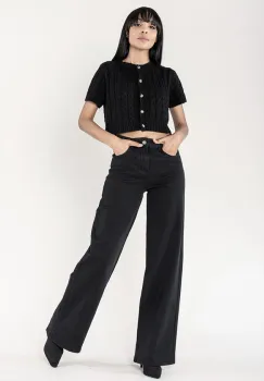 Pantaloni negri Evazati Nina Carter J251-1 M9 imagine