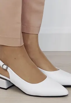 Pantofi albi comozi din piele naturala BY6889-5 02 imagine