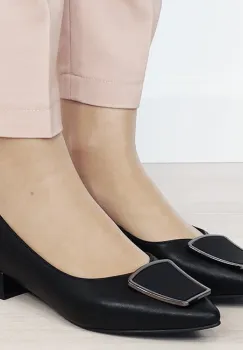 Pantofi negri comozi din piele naturala BY6921-2 03 imagine