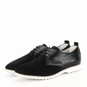 Pantofi oxford din piele naturala negri Selena 01 imagine