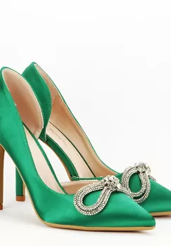 Pantofi verzi cu brosa 6841 04 imagine