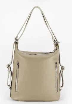 Rucsac bej din piele naturala 2 in 1 Lucia 121 imagine