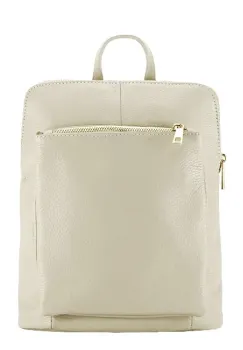 Rucsac crem din piele naturala convertibil in geanta 1001 123 imagine