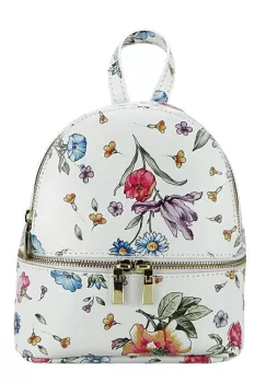Rucsac din piele naturala cu imprimeu floral Ana 122 imagine