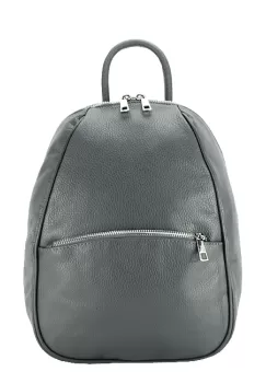 Rucsac din piele naturala Lili 121 Gri inchis imagine