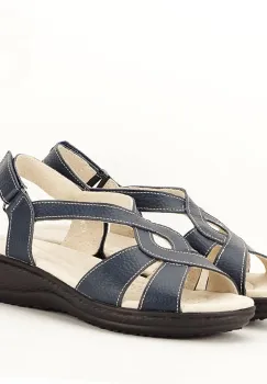 Sandale bleumarin din piele naturala Mabel 127 imagine