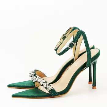 Sandale elegante verde inchis R-2 imagine