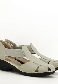 Sandale gri din piele naturala Calypso 127 imagine