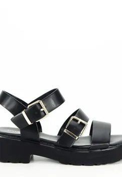 Sandale negre cu talpa groasa 3210 126 imagine