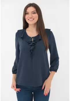 Bluza bleumarin cu volanase imagine