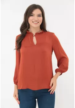 Bluza caramizie din vascoza imagine