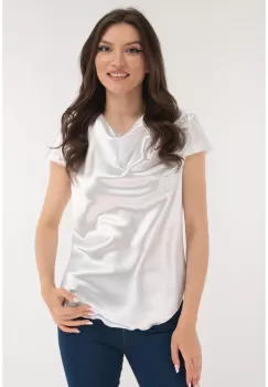Bluza eleganta din satin alb imagine
