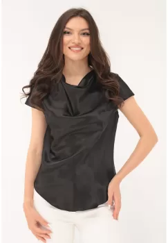 Bluza eleganta din satin negru imagine