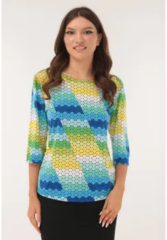 Bluza lejera cu buline multicolore imprimate imagine