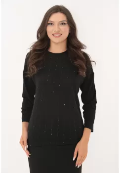 Bluza neagra cu aplicatii din paiete imagine
