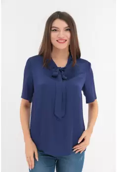 Bluza uni indigo cu funda imagine