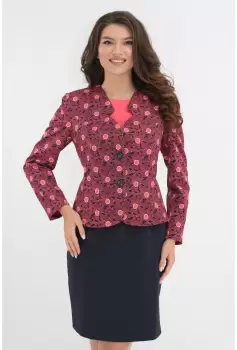 Costum corai cu bleumarin - rochie si sacou imagine