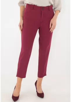 Pantaloni conici 7/8 bordo cu strasuri imagine