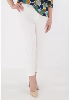 Pantaloni conici albi 7/8 imagine