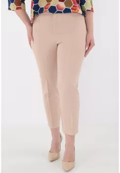 Pantaloni conici bej 7/8 imagine