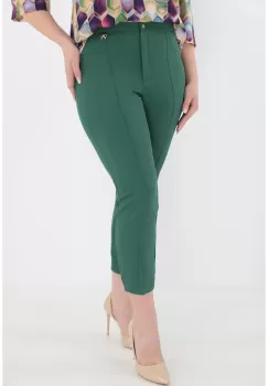 Pantaloni conici verzi 7/8 imagine