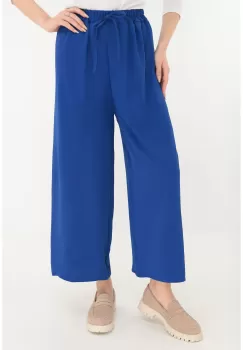 Pantaloni lejeri albastri cu elastic in talie imagine