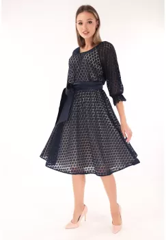 Rochie clos din dantela bleumarin imagine