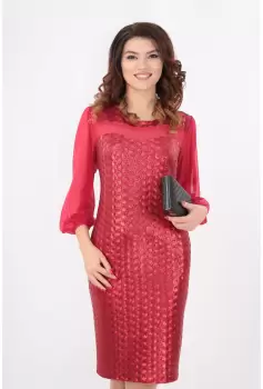 Rochie cu paiete rosii si maneci din tull imagine