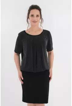 Rochie de ocazie neagra cu fir metalic argintiu imagine