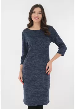 Rochie dreapta din jerse moale bleumarin imagine