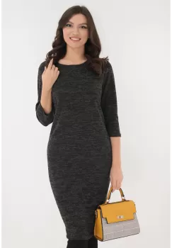 Rochie dreapta din jerse moale negru imagine