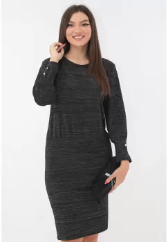 Rochie dreapta neagra cu glitter imagine