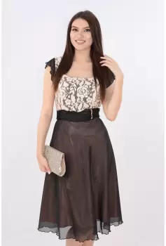 Rochie eleganta din dantela si voal imagine