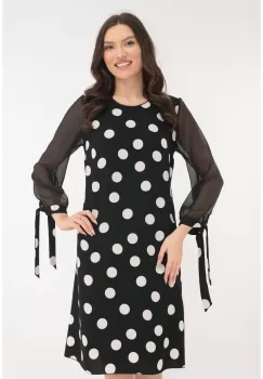 Rochie eleganta neagra cu buline albe imagine